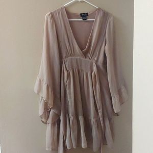 Tan Wrap Dress